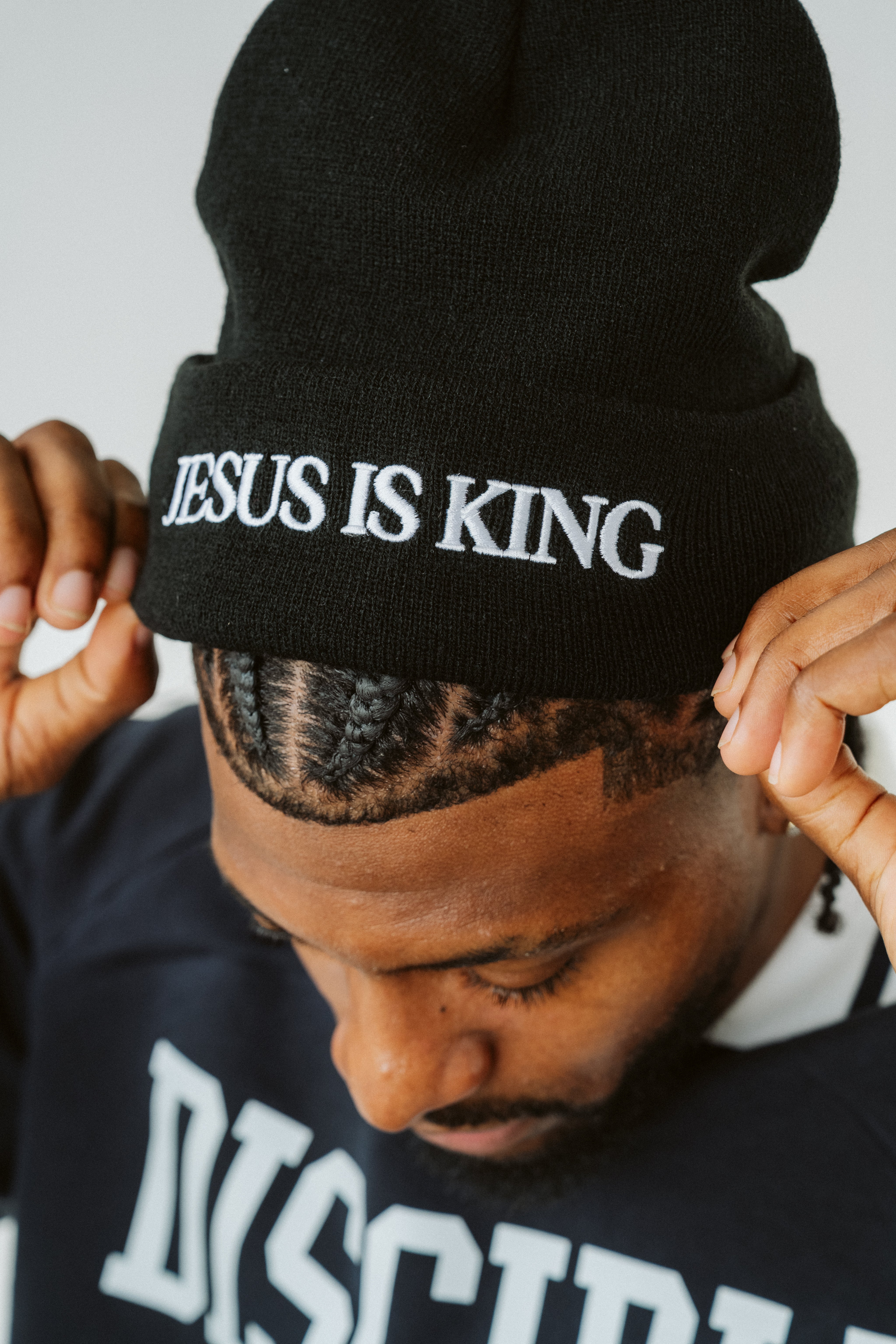 Jesus is King Embroidered Beanie